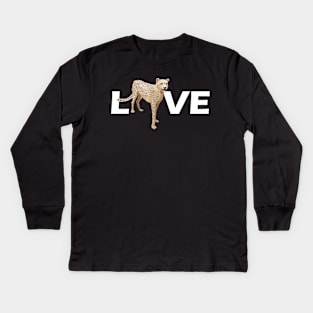 Cheetah - I love cheetah Kids Long Sleeve T-Shirt